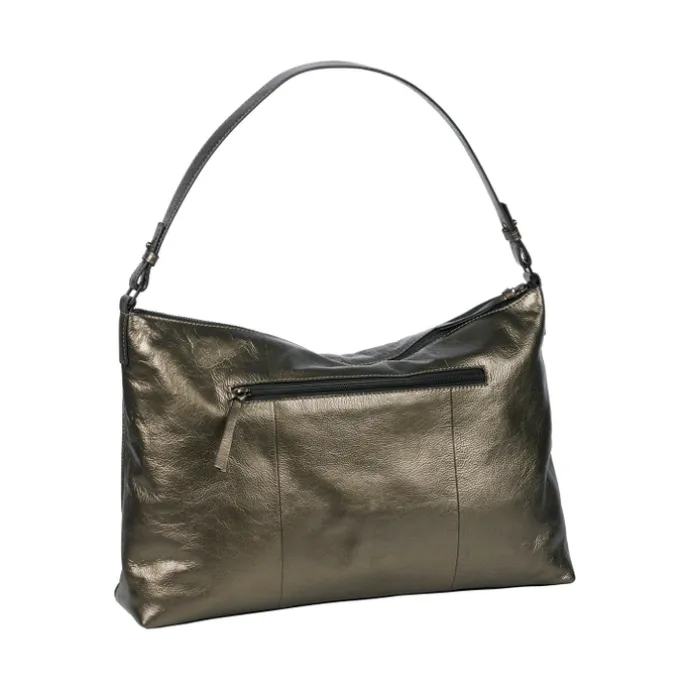 Burkely Creased Crystal Wide Hobo gun metal