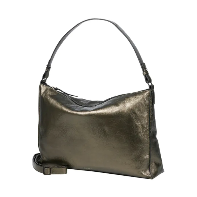 Burkely Creased Crystal Wide Hobo gun metal