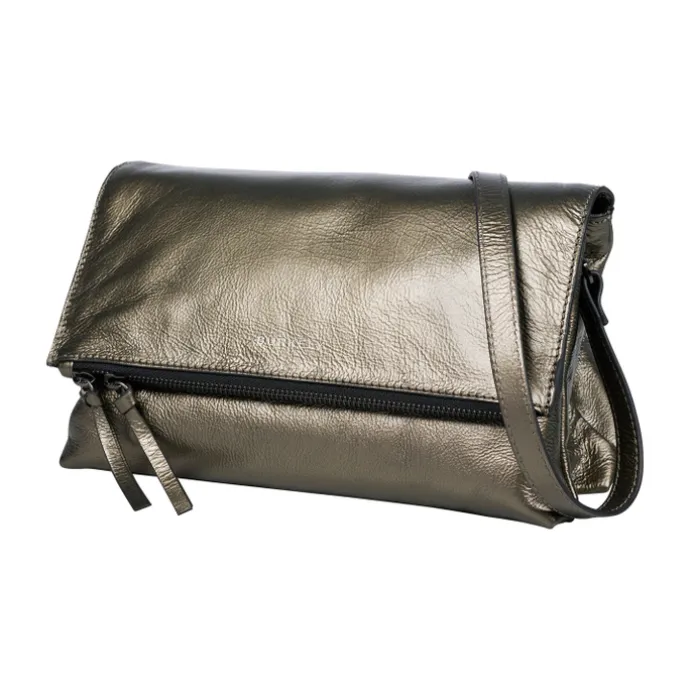 Burkely Creased Crystel Satchel Bag gun metal