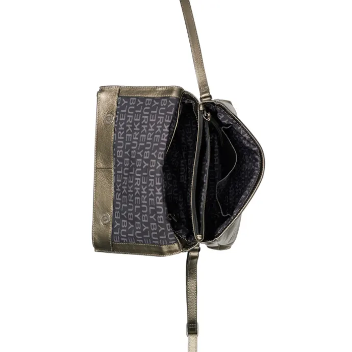 Burkely Creased Crystel Satchel Bag gun metal