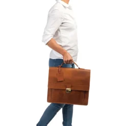 Burkely Scott Vintage Briefcase 2 Compartment cognac