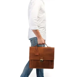 Burkely Scott Vintage Briefcase 2 Compartment cognac