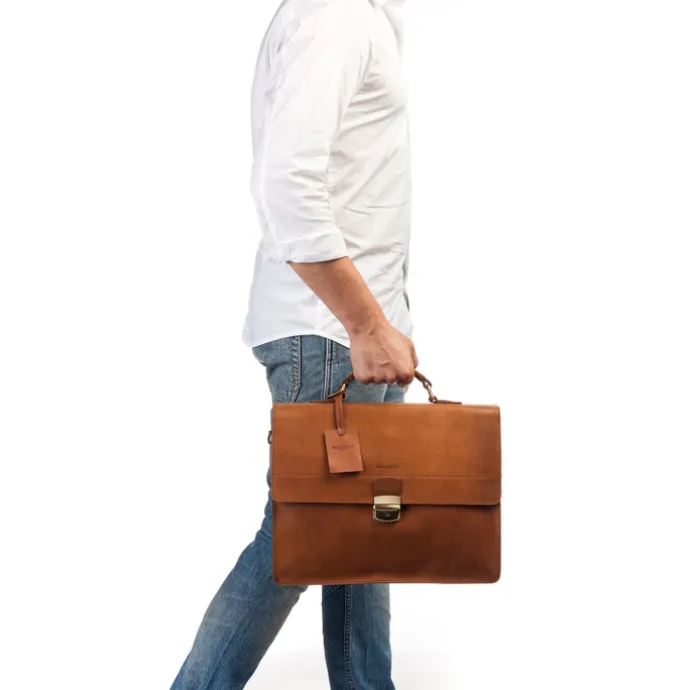 Burkely Vintage Dean Briefcase cognac