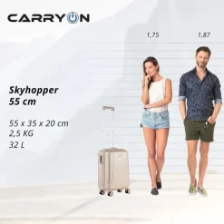 CarryOn Skyhopper 4 Wiel Trolley 55 champagne