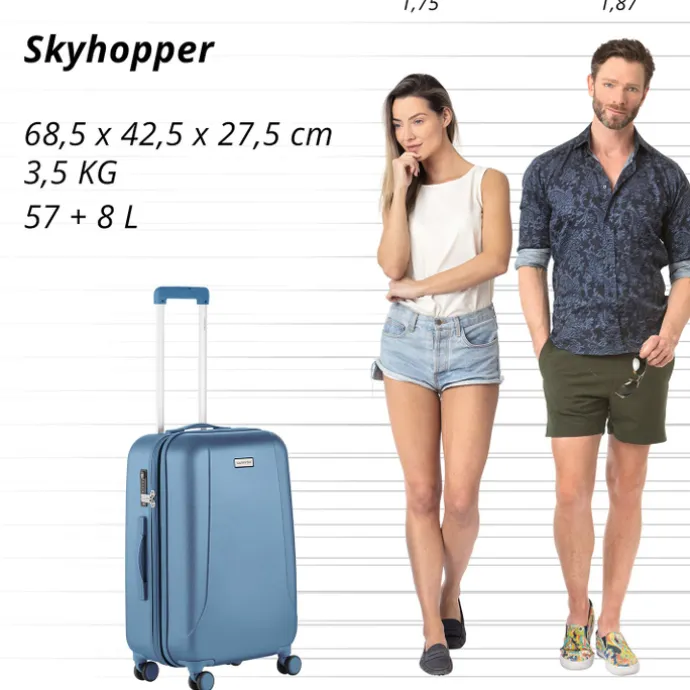 CarryOn Skyhopper 4 Wiel Trolley 68 Expandable cool blue