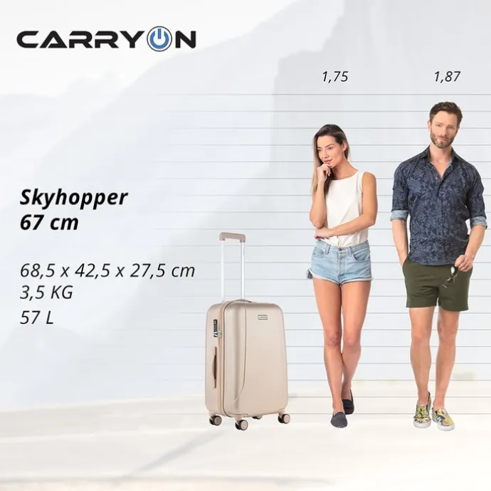 CarryOn Skyhopper 4-Delige Kofferset S/S/M/L champagne