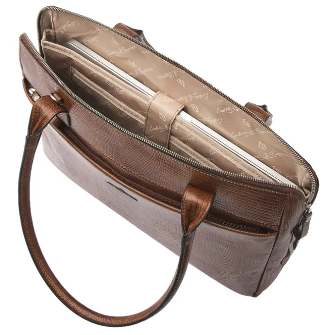 Castelijn & Beerens Donna Vera Schoudertas 15.6" RFID cognac