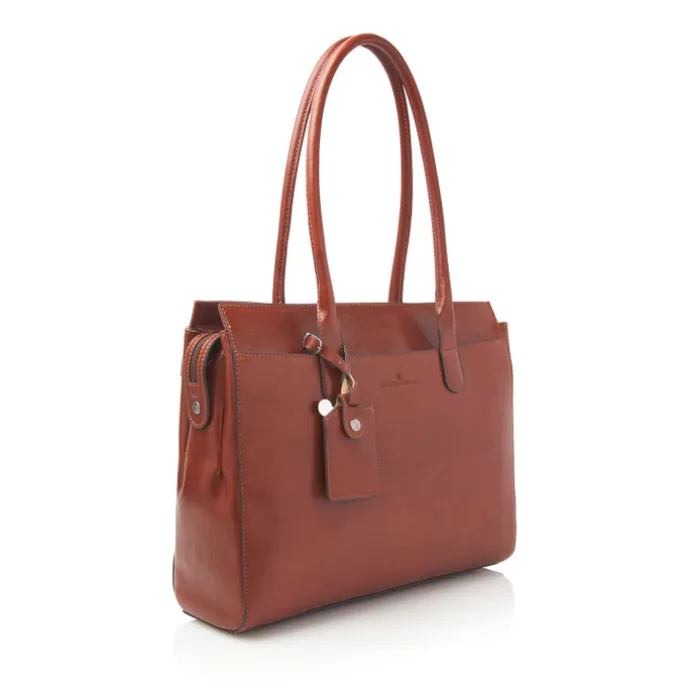 Castelijn & Beerens Gaucho Ellen Laptop Shoulderbag 15.6'' cognac