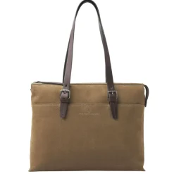 Castelijn & Beerens Nubuck Schoudertas 15.6" RFID taupe