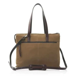Castelijn & Beerens Nubuck Schoudertas 15.6" RFID taupe