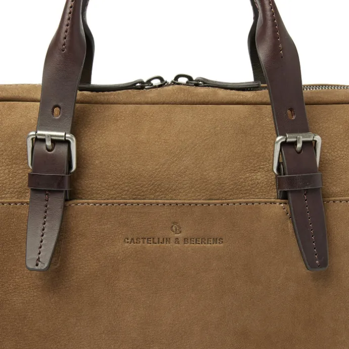 Castelijn & Beerens Veneto Nubuck Laptopbag 15.6" taupe
