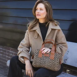 Chabo Romio Jaquard Handbag cognac