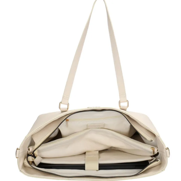 Charm London Birmingham II Shoulderbag 15.6" crème