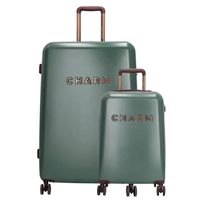 Charm London Capetown Trolley Set dark green