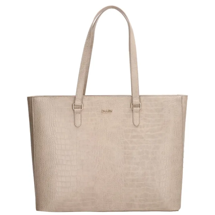 Charm London Midwood Shopper 15.6 inch laptopvak light taupe