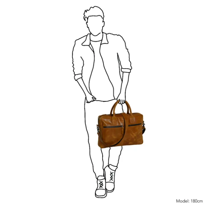 Daniel Ray Gisborne Laptopbag cognac