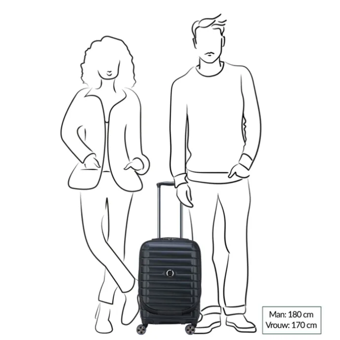 Delsey Shadow 5.0 Cabin Trolley Front Pocket 55 Expandable blue