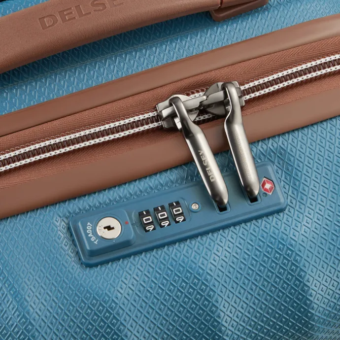 Delsey St Tropez 4 Double Wheels Slim Cabin Trolley 55 blue