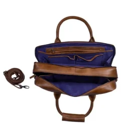 DSTRCT Fletcher Street Business Laptoptas 17.3 inch + Sleutelhanger cognac