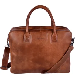 DSTRCT Fletcher Street Business Laptoptas 15.6 inch + Sleutelhanger cognac