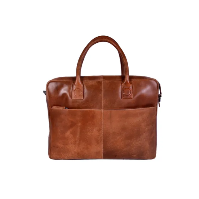 DSTRCT Fletcher Street Business Laptoptas 15.6 inch + Sleutelhanger cognac