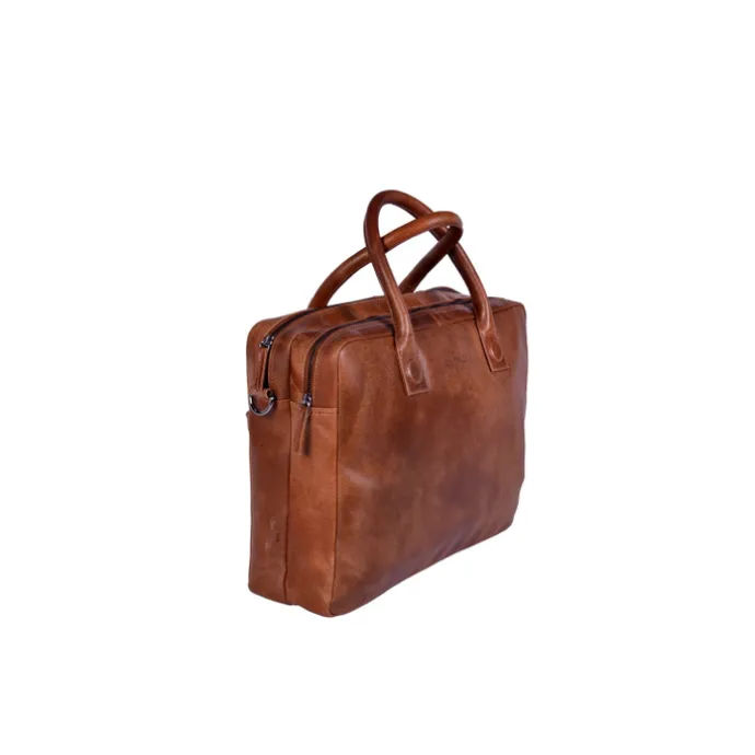DSTRCT Fletcher Street Business Laptoptas 15.6 inch + Sleutelhanger cognac