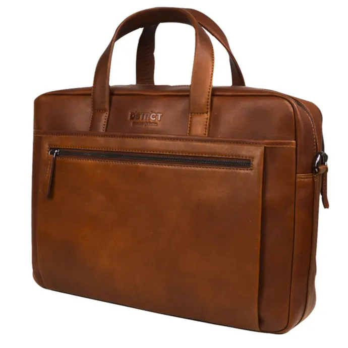 DSTRCT Premium Collection Laptopbag 17" cognac