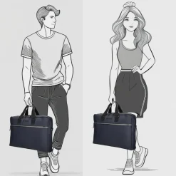 Enrico Benetti Bergen PU Laptop Shoulderbag 17" navy