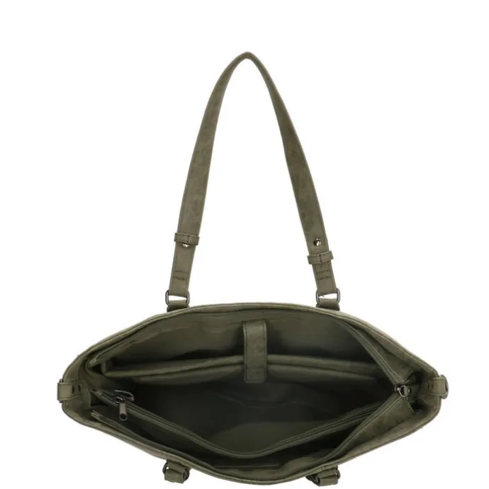 Enrico Benetti Kate 15'' Laptop Shoulderbag olijfgroen