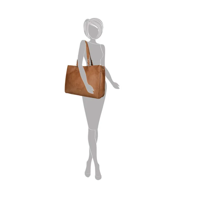 Enrico Benetti Lily Handbag 15" cognac