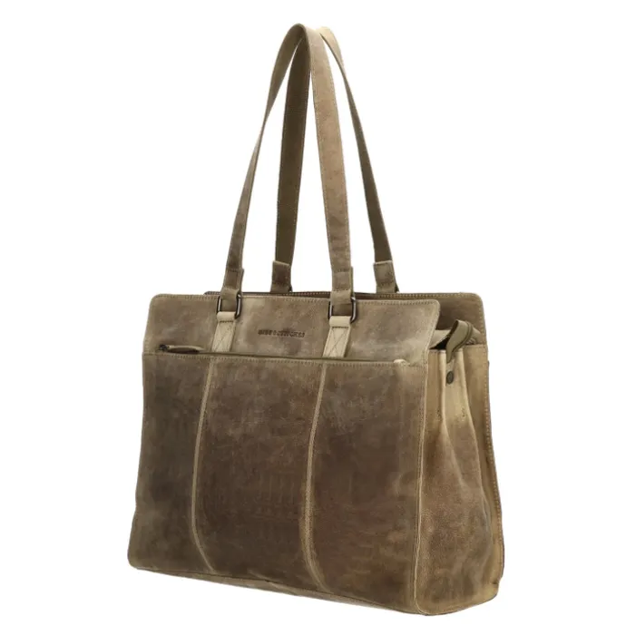 Hide & Stitches Idaho Eclipse Laptoptas donkerzand