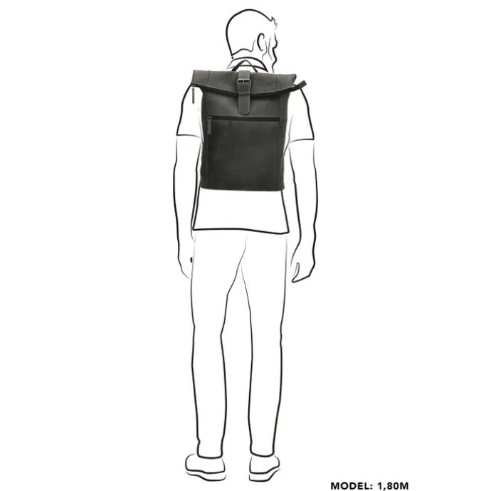 Hide & Stitches Idaho Rolltop Backpack 15,6" black