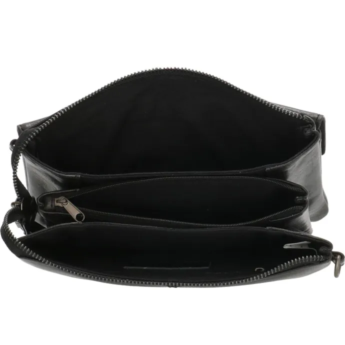Hide & Stitches Porto Crossbody Tas zwart