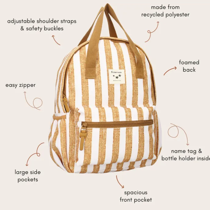 Kidzroom Lille Stripe Frenzy Backpack brown