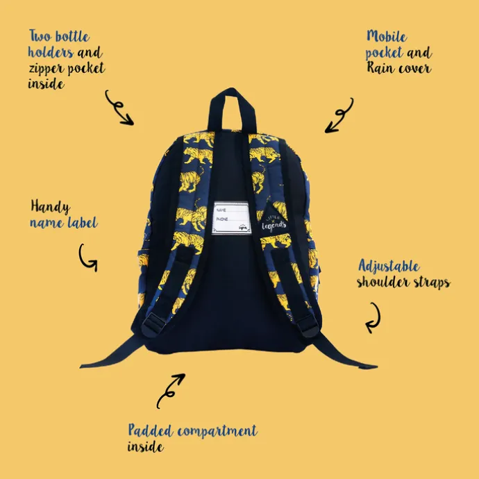 Little Legends Tiger navy blue Backpack L donker blauw