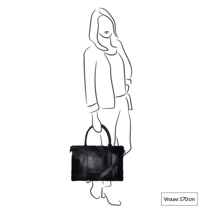 Mozz Croco Lola Bag Luiertas black