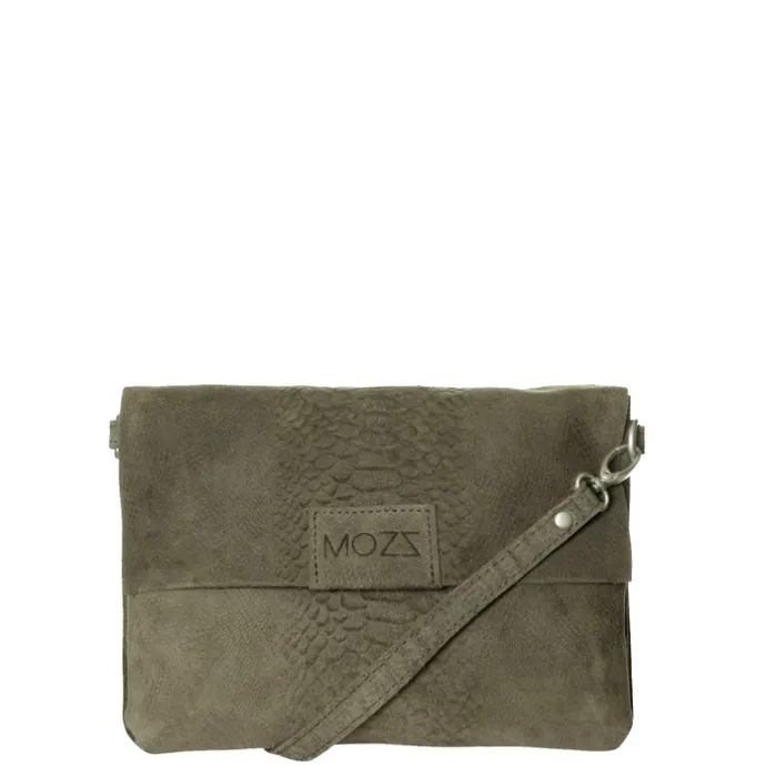 Mozz Luieretui Crossbody Suede snake olive