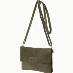 Mozz Luieretui Crossbody Suede snake olive