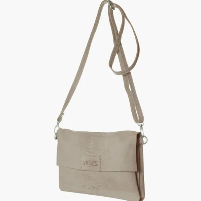 Mozz Luieretui Crossbody Suede snake zand