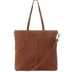Mozz Momsbag Snake Shopper cognac