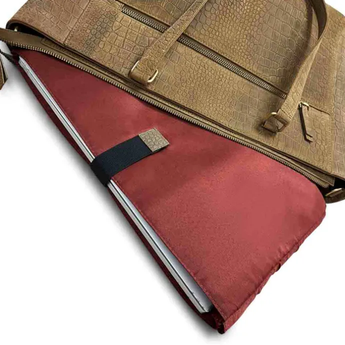 MÔSZ Viona Croco Laptopbag 15.6" taupe