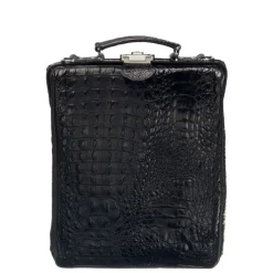 Mutsaers On The Bag Leather Backpack zwart croco