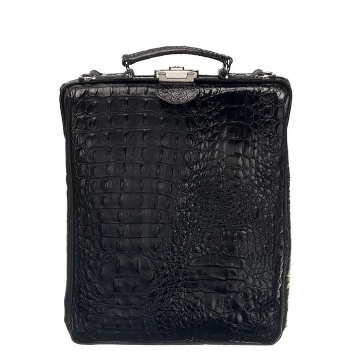 Mutsaers On The Bag Leather Backpack zwart croco
