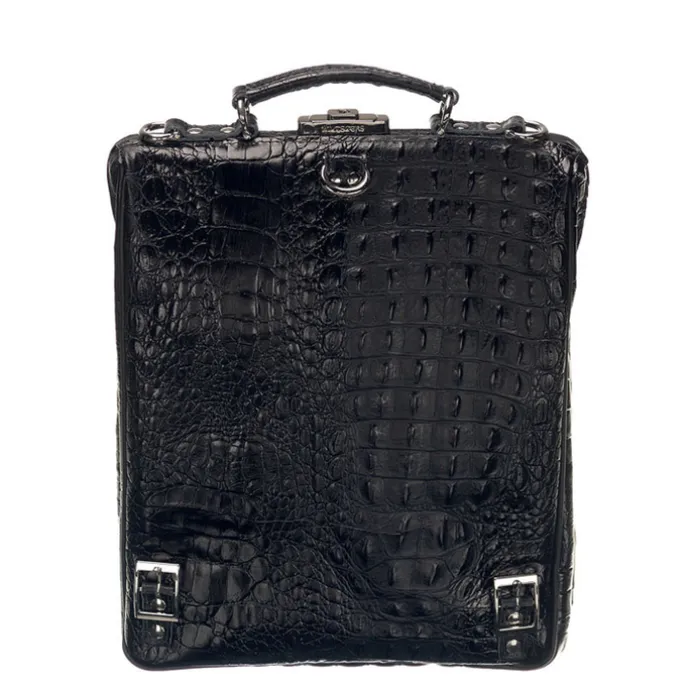 Mutsaers On The Bag Leather Backpack zwart croco