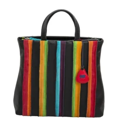 Mywalit Laguna Large Leather and Suede Shopper black