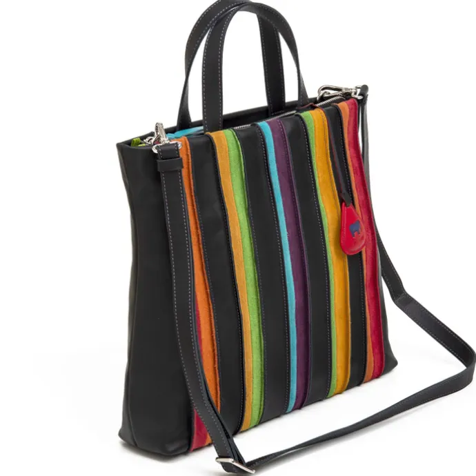 Mywalit Laguna Large Leather and Suede Shopper black
