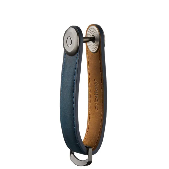 Orbitkey Crazy Horse Leather Key Organiser marine blue