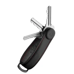 Orbitkey Crazy Horse Leather Key Organiser obsidian black/red
