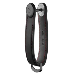 Orbitkey Crazy Horse Leather Key Organiser obsidian black/red