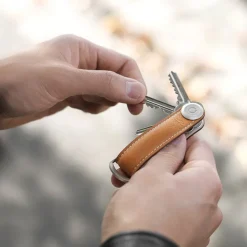 Orbitkey Premium Leather 2.0 Keyholder navy / tan